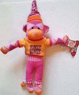 Little Miss Matched Orange Argyle 15" Sock Monkey Plush Doll: Toys & Games