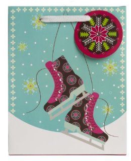 Jillson Roberts Christmas Small Gift Bag, Ice Skate, 6 Count (XST529) : Gift Wrap Bags : Office Products
