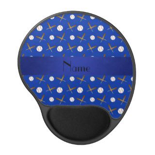 Personalized name blue baseball gel mousepad