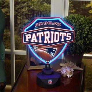 New England Patriots Memory Company Team Neon Shield Table Lamp NFL Football Fan Shop Sports Team Merchandise : Sports Related Merchandise : Sports & Outdoors