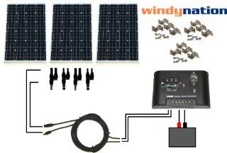 WindyNation 300 Watt Solar Panel Complete Off Grid Kit: Home Improvement