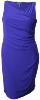 Lauren Ralph Lauren Women's Laurel Drive Jersey Dress 16 Cannes Blue [Apparel] at  Womens Clothing store