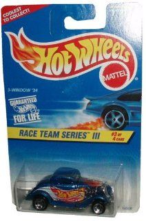 Mattel Hot Wheels 1996 Race Team Series III 164 Scale Die Cast Metal Car # 3 of 4   Metallic Blue '34 Ford 3 Window Coupe   DRAG STRIP READY (Collector #535) Toys & Games