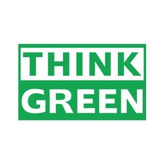 NMC BT536 Motivational and Safety Banner, Legend "THINK GREEN", 60" Length x 36" Height, Vinyl, White on Green: Industrial Warning Signs: Industrial & Scientific