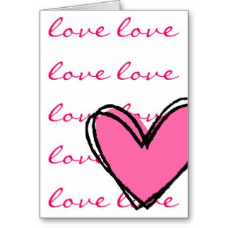 I Love You Pink Heart Greeting Card