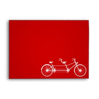 5x7 Envelope Whimsical Crimson Red Double Bike
