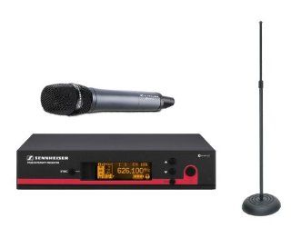 Sennheiser EW Wireless HandHeld Mic System EW135 G3 A (516 558 MHz) True Diversity Rack Mount Wireless Microphone System with Round Base Mic Stand: Musical Instruments