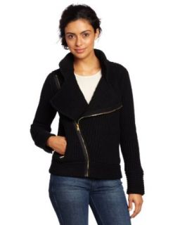 525 America Women's Cotton Shaker Moto Zip, Black, Small at  Womens Clothing store: Fashion Sweatshirts