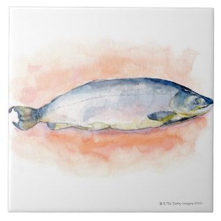 Painted Fish Ceramic Tile