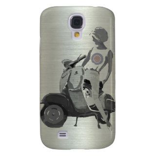 Metallic aluminium effect scooter girl galaxy s4 cover