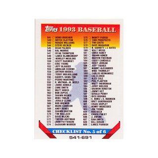 1993 Topps #824 Checklist 541 691 Sports Collectibles