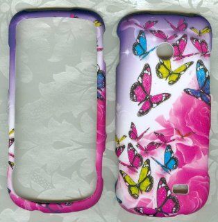 Rose Butterfly Rubberized Samsung T528g Straight Talk Phone Case: Cell Phones & Accessories