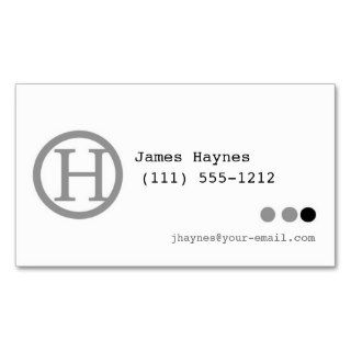 Monogram Typewriter Key Business Card   letter H
