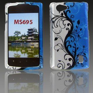 LG MS695 (Optimus M+) Blue Vine Protective Case: Cell Phones & Accessories