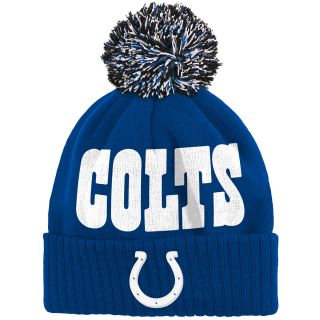 NFL Team Apparel Youth Indianapolis Colts Ribbed Cuffed Pom Knit Cap   Size: