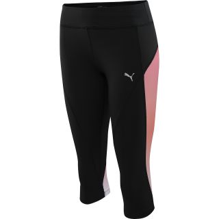 PUMA Womens Gym Graphic 3/4 Tights   Size: Small, Black/coral