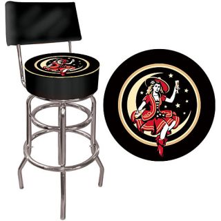 Trademark Global Miller High Life Girl in the Moon Padded Bar Stool with Back