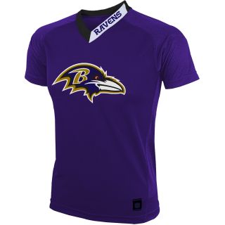 NFL Team Apparel Youth Baltimore Ravens Performance Short Sleeve T Shirt   Size: