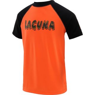 LAGUNA Boys Shocking Camo Short Sleeve Rashguard   Size: 18/20, Orange