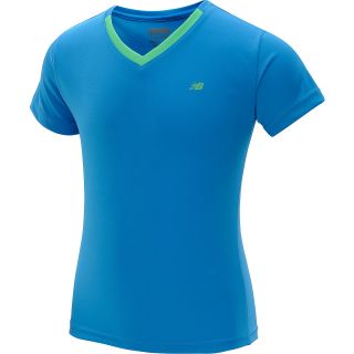 NEW BALANCE Girls Aerial Short Sleeve T Shirt   Size: Large, Blue