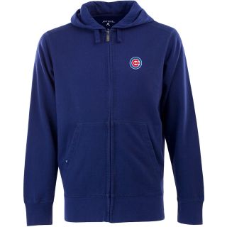 Antigua Mens Chicago Cubs Fleece Full Zip Hooded Sweatshirt   Size: Large,