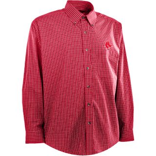 Antigua Mens Boston Red Sox Esteem Cotton/Polyester Box Pattern Yarn Dye
