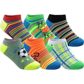 SOF SOLE Boys All Sport Lite No Show Socks   6 Pack   Size: Small, Woody/black