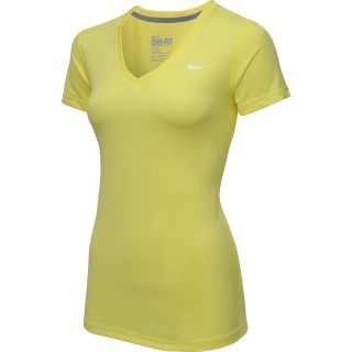 NIKE Womens Legend V Neck T Shirt   Size: Large, Sonic Yellow/white