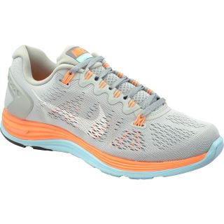 NIKE Womens Lunarglide+ 5 Running Shoes   Size: 5.5, Grey/orange