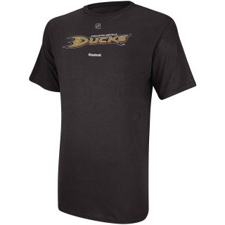 REEBOK Mens Anaheim Ducks Primary Logo Short Sleeve T Shirt   Size: Xl, Black