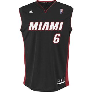 adidas Mens Miami Heat LeBron James Black Replica Jersey   Size: Medium, Black