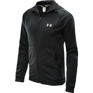 UNDER ARMOUR Mens Stamina Hooded Track Jacket   Size: Small, Black/aluminum