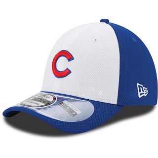 NEW ERA Mens Chicago Cubs White Front Diamond 39THIRTY Flex Fit Cap   Size: