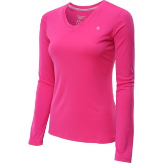 CHAMPION Womens PowerTrain Long Sleeve T Shirt   Size: Large, Polar Pink
