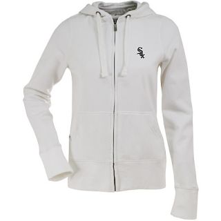 Antigua Womens Chicago White Sox Signature Hooded White Full Zip Sweatshirt  