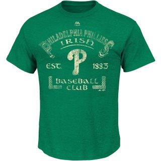 MAJESTIC ATHLETIC Mens Philadelphia Phillies Irish Catch Short Sleeve T Shirt  