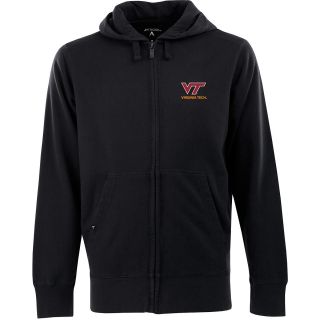 Antigua Mens Virginia Tech Hokies Fleece Full Zip Hooded Sweatshirt   Size: