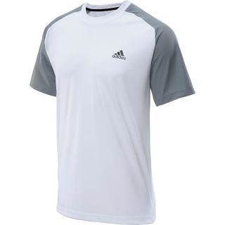 adidas Mens ClimaCore Short Sleeve T Shirt   Size Large, White/grey