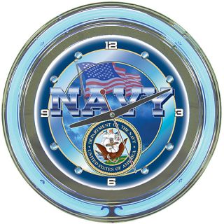 Trademark Global United States Navy Neon Clock (MIL1400 USN)