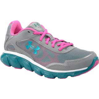 UNDER ARMOUR Girls Micro G Pulse Running Shoes   Size: 5, Silver/pink