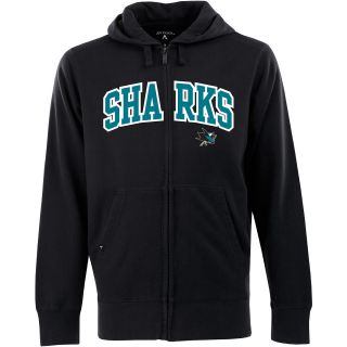 Antigua Mens San Jose Sharks Full Zip Hooded Applique Sweatshirt   Size:
