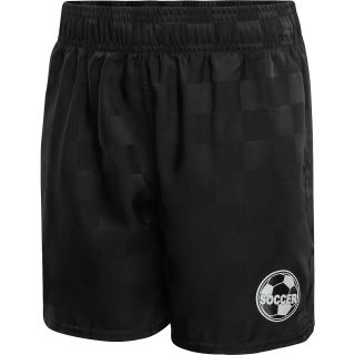 CLASSIC SPORT Boys Checkered Soccer Shorts   Size Large, Black