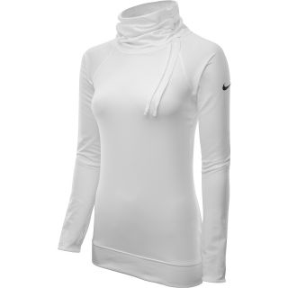 NIKE Womens Pro Hyperwarm Fitted Side Tie Top   Size: Large, White/black