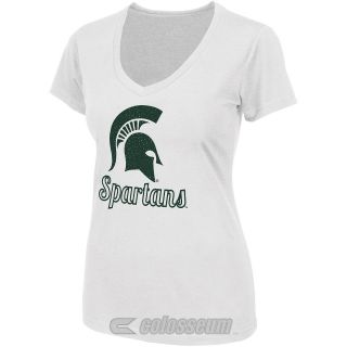 COLOSSEUM Womens Michigan State Spartans Vegas V Neck T Shirt   Size: Xl, White