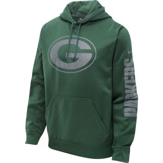 NIKE Mens Green Bay Packers Carbon Logo Hoody   Size Medium, Fir