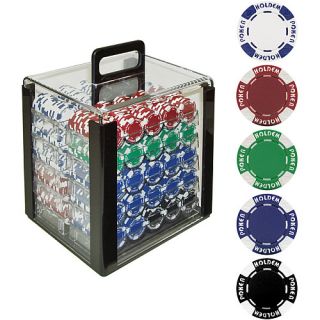 Trademark Global 1000 11.5G Holdem Poker Chip Set w/ Acrylic Carrier (10 1055 