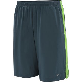 NIKE Mens 9 Stretch Woven Running Shorts   Size: Small, Armory Blue/lime
