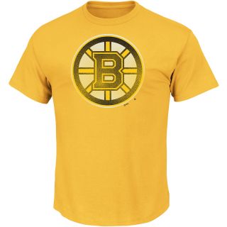 MAJESTIC ATHLETIC Mens Boston Bruins Yellow Big Time Play Pigment Short Sleeve