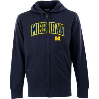 Antigua Mens Michigan Wolverines Full Zip Hooded Applique Sweatshirt   Size: