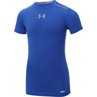 UNDER ARMOUR Boys HeatGear Sonic Fitted Short Sleeve Top   Size: Small,